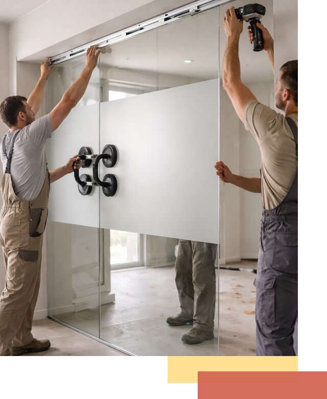 Матовые стеклянные перегородки под ключ в Гатчине