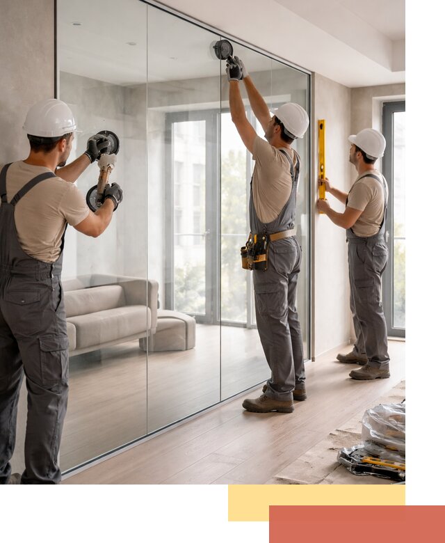 Перегородки из закаленного стекла в Гатчине для офисов и квартир