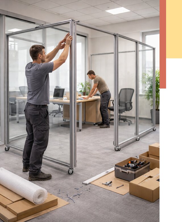 Мобильные офисные перегородки в Гатчине от 12845 руб. — установка под ключ | ОТДЕЛОЧНИК-Гтч