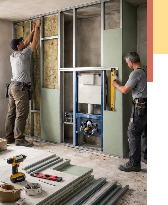 Установка сантехнических перегородок в Гатчине от 8735 руб. | ОТДЕЛОЧНИК-Гтч