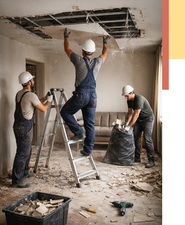 Демонтаж гипсокартонного потолка в Гатчине от 432 руб. за м2 — ОТДЕЛОЧНИК-Гтч