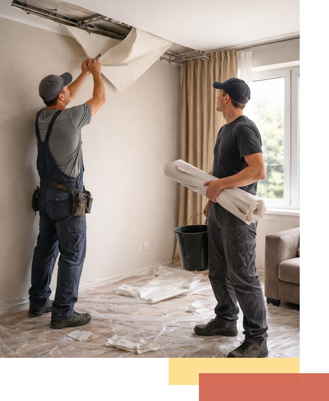 Демонтаж натяжного потолка в Гатчине быстро и аккуратно