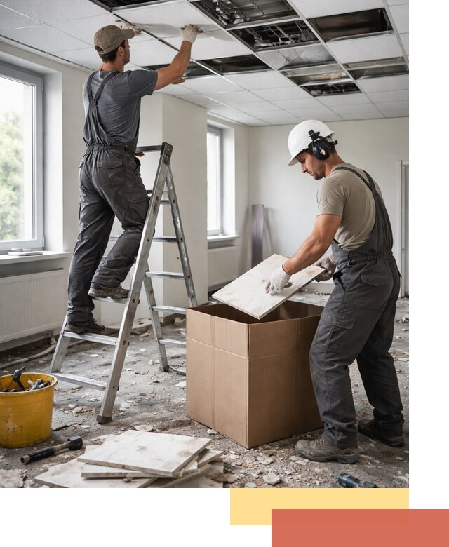 Демонтаж потолочной плитки в Гатчине быстро и аккуратно