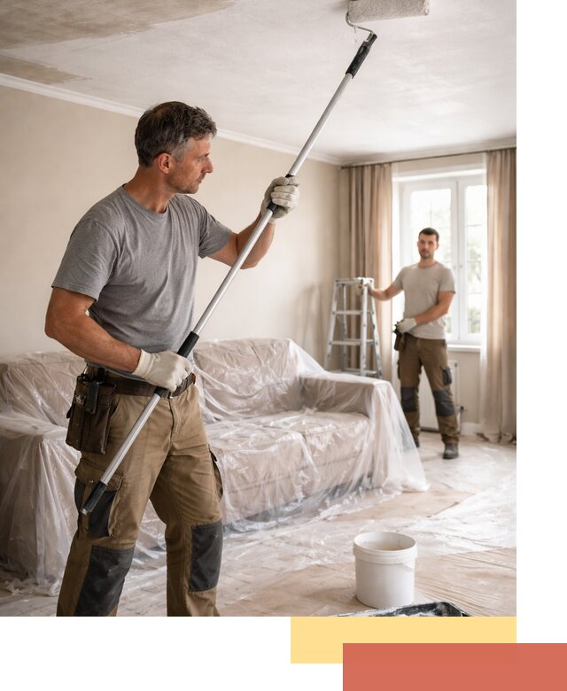 Грунтовка потолка в Гатчине — подготовка под покраску и отделку