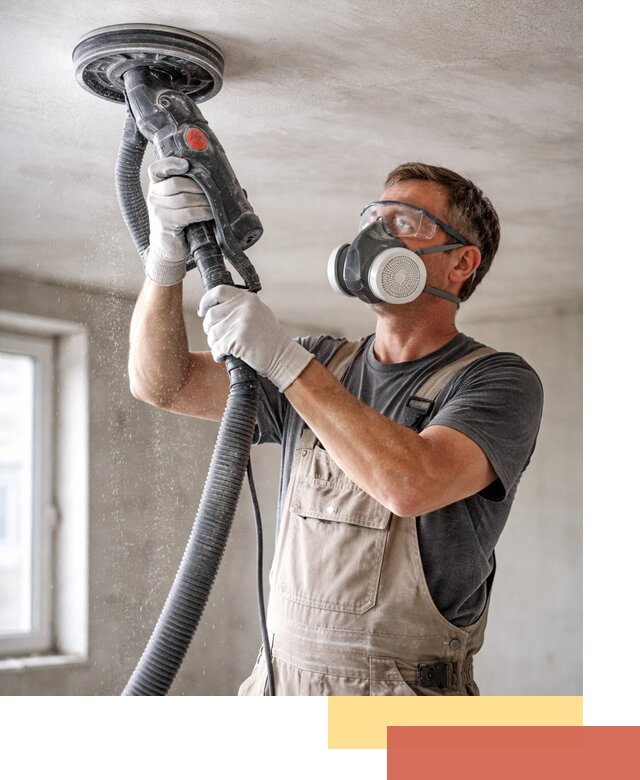 Шлифовка потолка в Гатчине — качественная подготовка под отделку