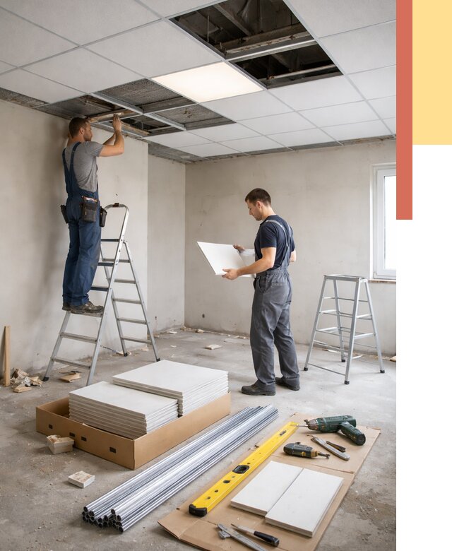 Монтаж потолка армстронг в Гатчине от 4624 руб/м2 — быстрая установка под ключ | ОТДЕЛОЧНИК-Гтч