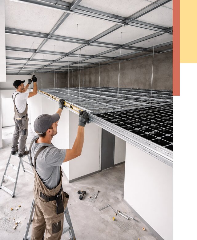 Монтаж потолка грильято в Гатчине от 462 руб./м² — быстрая сборка под ключ | ОТДЕЛОЧНИК-Гтч