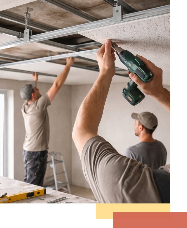 Монтаж акустического потолка в Гатчине под ключ