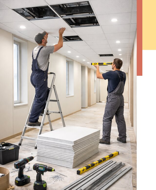 Ремонт потолка Армстронг в Гатчине от 4624 руб. — быстро и недорого | ОТДЕЛОЧНИК-Гтч