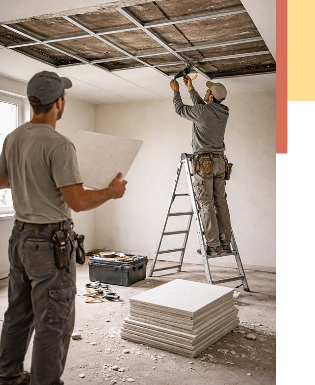 Замена плит подвесного потолка в Гатчине от 1798 руб. быстро и недорого | ОТДЕЛОЧНИК-Гтч