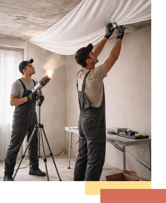 Установка натяжного потолка под ключ в Гатчине