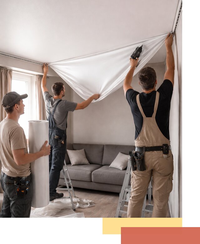 Монтаж сатинового натяжного потолка в Гатчине качественно и быстро