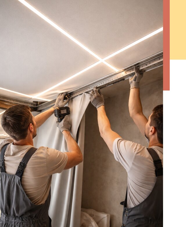 Монтаж натяжного потолка со световыми линиями в Гатчине от 1233 руб. | ОТДЕЛОЧНИК-Гтч