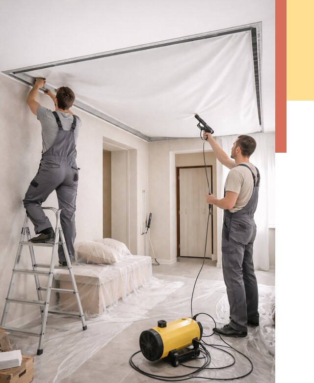 Монтаж натяжного потолка в прихожей в Гатчине от 2723 руб. под ключ | ОТДЕЛОЧНИК-Гтч