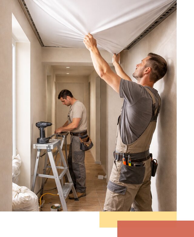 Монтаж натяжного потолка в прихожей в Гатчине