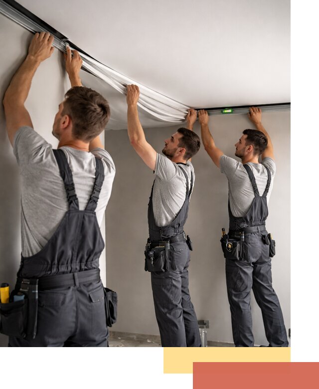 Теневые натяжные потолки в Гатчине: монтаж и отделка быстро и качественно