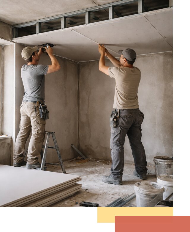 Короб из гипсокартона на потолке под ключ в Гатчине