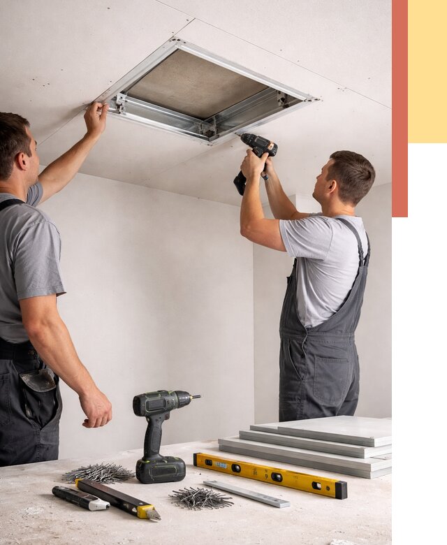 Установка люка в потолок ГКЛ в Гатчине от 2569 руб. под ключ | ОТДЕЛОЧНИК-Гтч