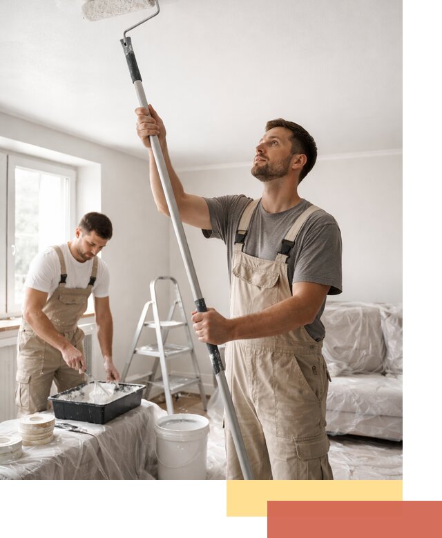 Покраска потолка водоэмульсионной краской в Гатчине