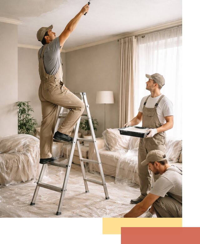 Покраска потолков акриловой краской в Гатчине качественно и быстро