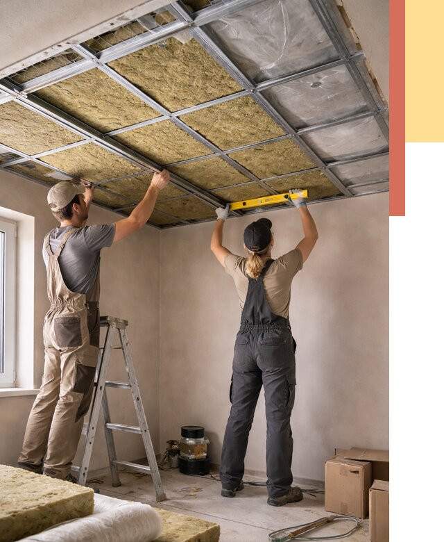 Шумоизоляция потолка в Гатчине от 1285 руб. под ключ — услуги ОТДЕЛОЧНИК-Гтч